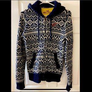 Hollister knit hoodie sweater cardigan